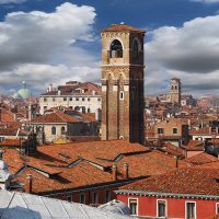 A view of rooftops in Italy