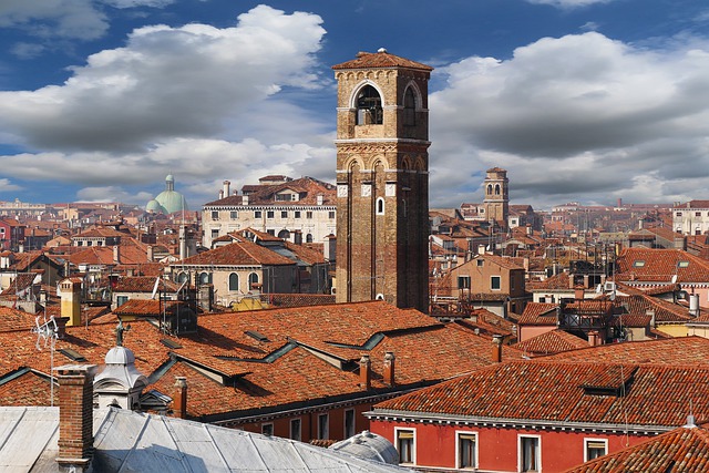 A view of rooftops in Italy