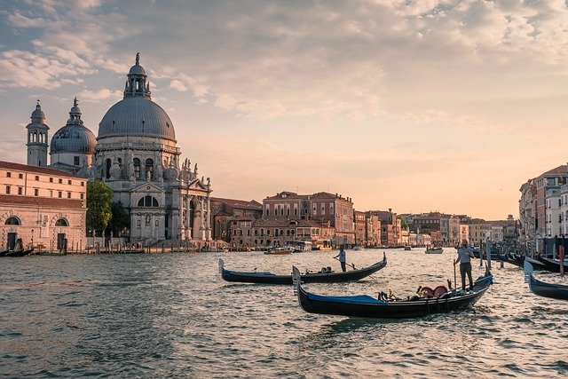 A gondola ride in Venice