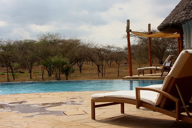 An outdoor swimming pool