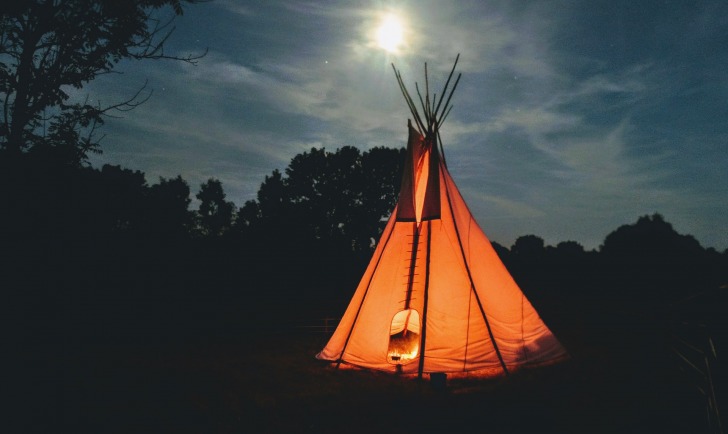 Camping at night