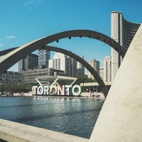 Toronto sign near the water