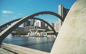 Toronto sign near the water