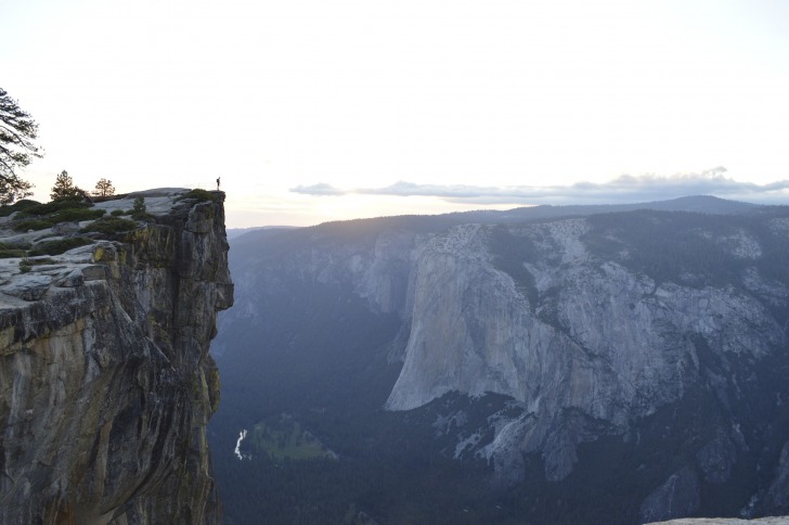 A man on a cliff