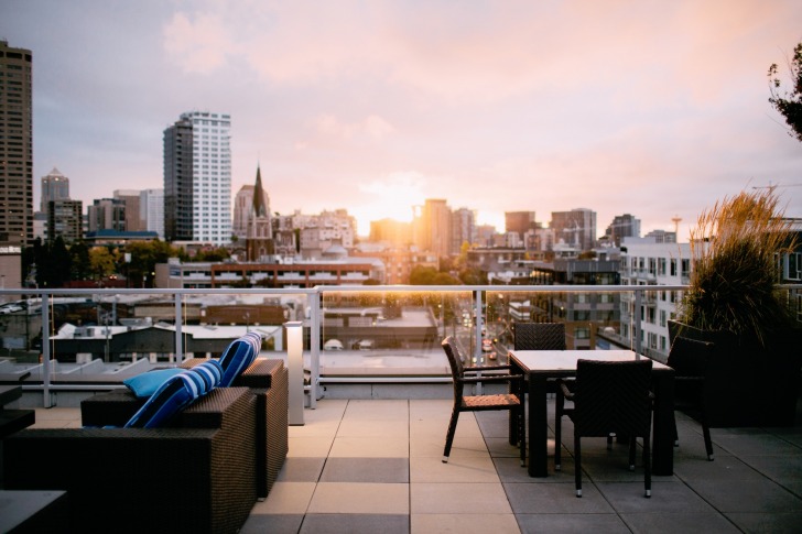 Tables on the roof