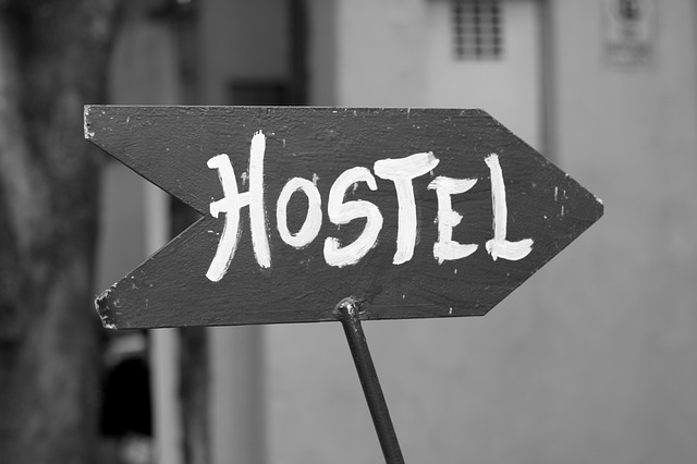A hostel sign