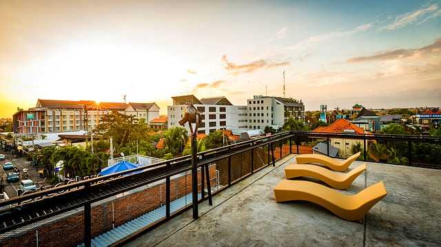 A rooftop bar