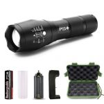 PeakPlus Tactical Flashlight with Rechargeable Battery & Charger LFX1000