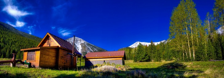 Wooden cabin in the forest