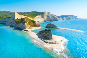 Corfu Beautiful view of Cape Drastis in the island of Corfu in Greece