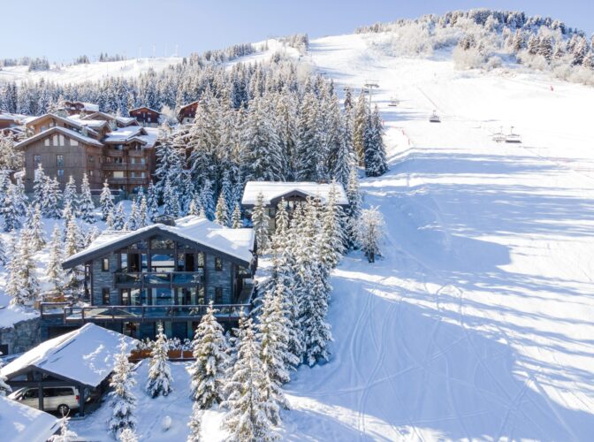 Chalet B, a luxury ski chalet located in Courchevel 1850, France.