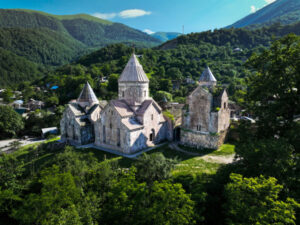 Dilijan Aerial view of the historic Goshavank Armenian monastery in Dilijan, Armenia