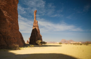 Abstract Rock formation at plateau Ennedi aka spire , Chad