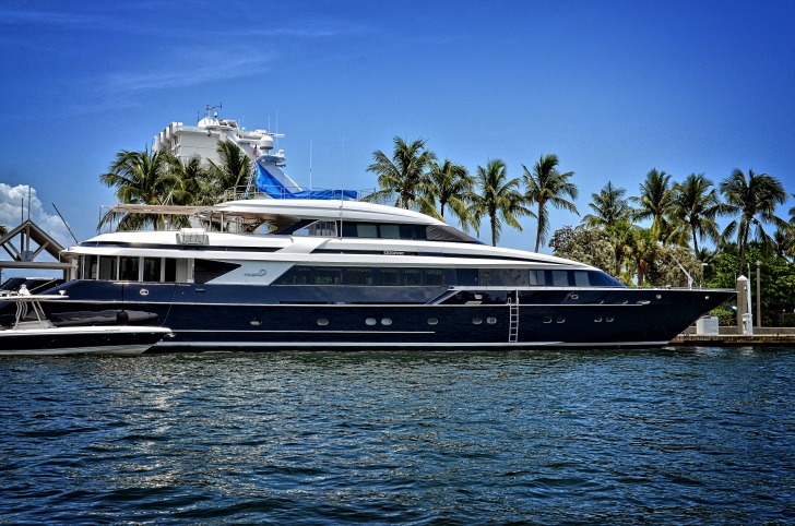 Luxury blue yacht