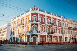 Old house in the Sovetskaya Street Gomel, Belarus