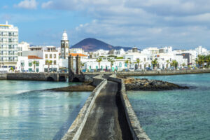 Lanzarote Sea view of Castle of San Gabriel and Arrrecife
