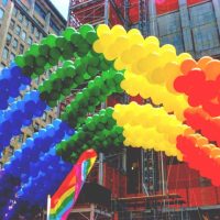 Rainbow made of balloons