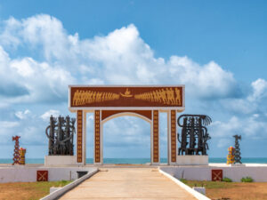 Door of no return in Ouidah, Benin on the Atlantic Coast on a sunny afternoon 2
