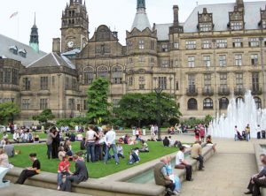 Peace-Gardens-background-town-hall-Sheffield-South