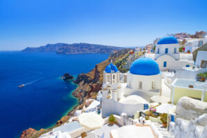 Santorini Architecture of Oia town on Santorini island, Greece