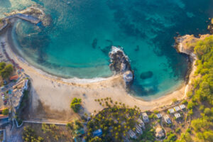 Tarrafal Aerial view of Tarrafal beach in Santiago island in Cape Verde - Cabo Verde