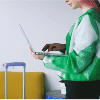 Using a laptop while traveling