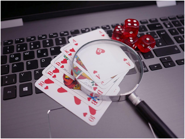 Playing cards on a laptop