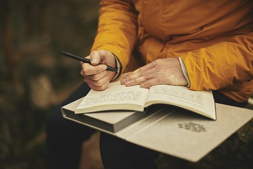 A man writing