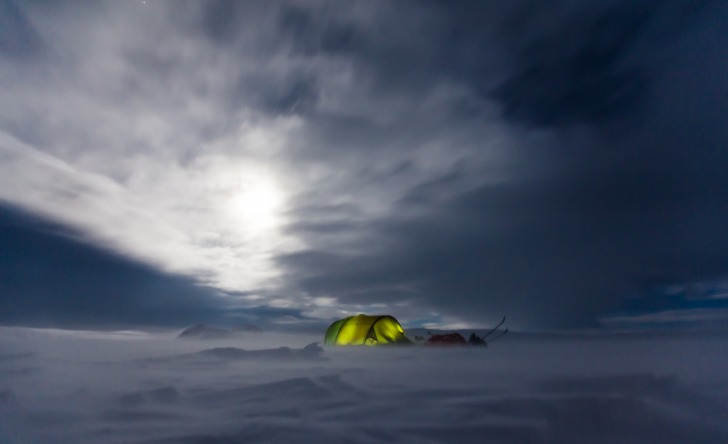 Tent on a snow