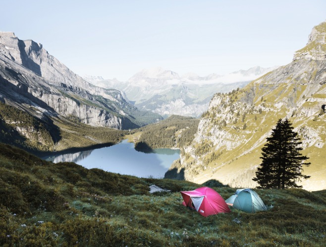 Campers in the mountains