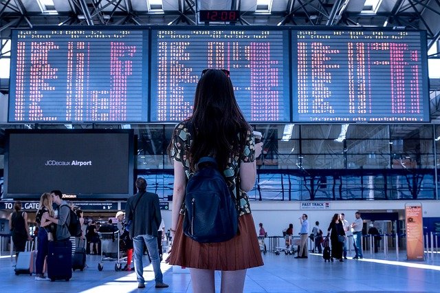 A girl at the airport