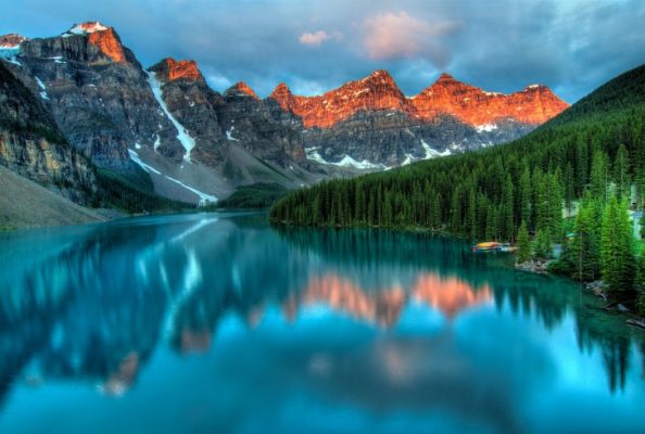 A lake among mountains