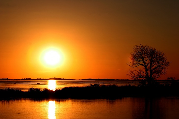 Sunset ove the Amazon River