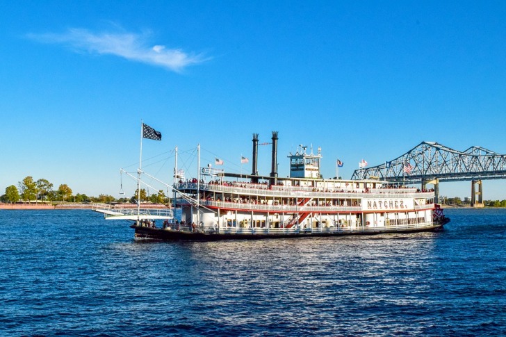 A ship on the Mississippi river