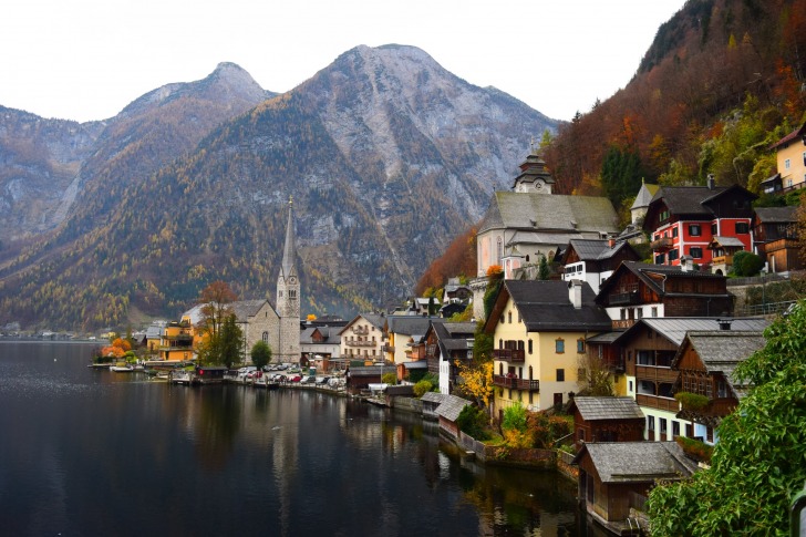 Austria Europe town near lake