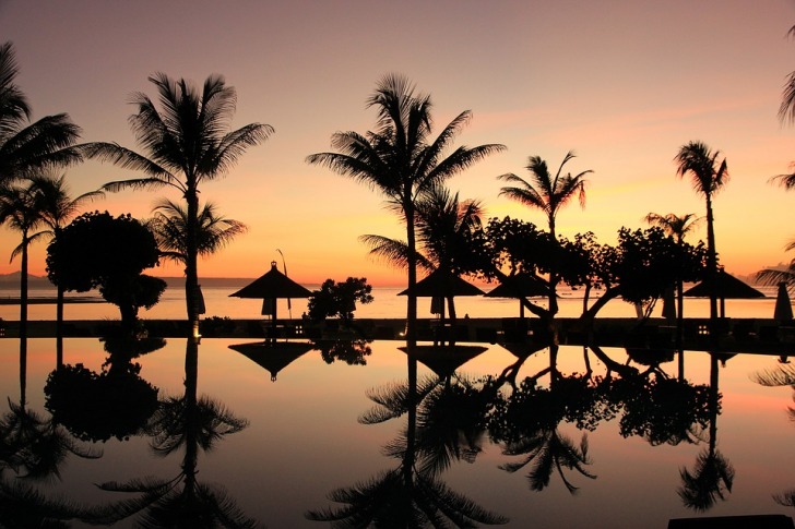 Sunset at Bali beach