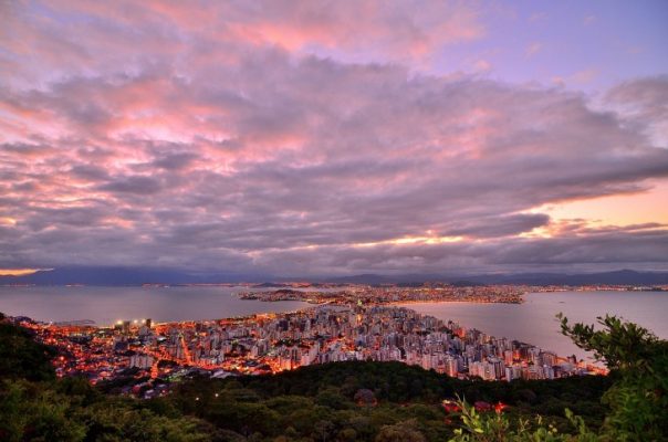 City vista at sunset