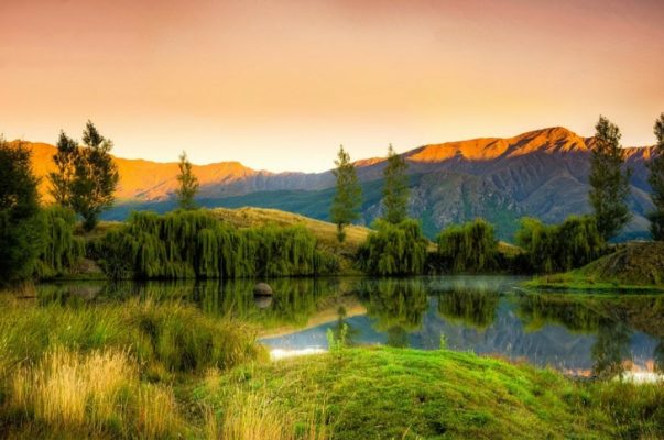 Lake and hills