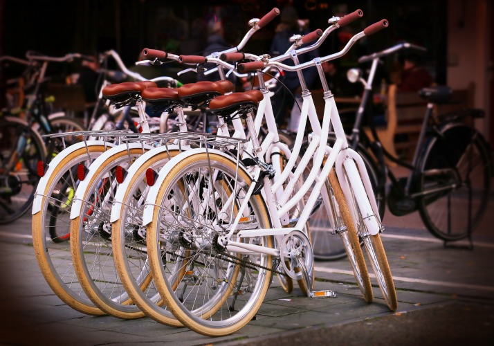 White bicycles