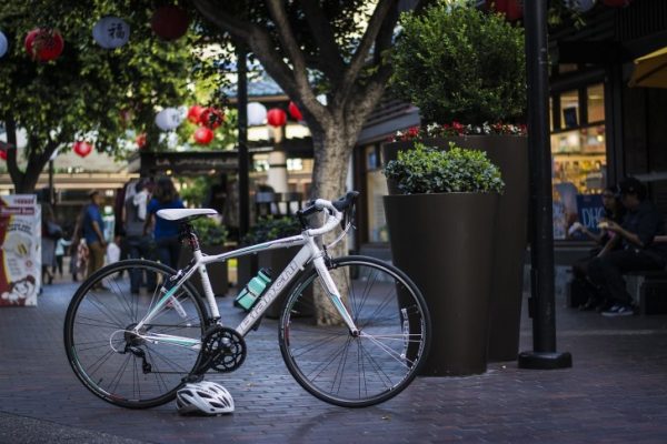 A bicycle in the pedestrian zone