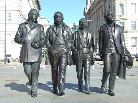 A statue of The Beatles, Liverpool