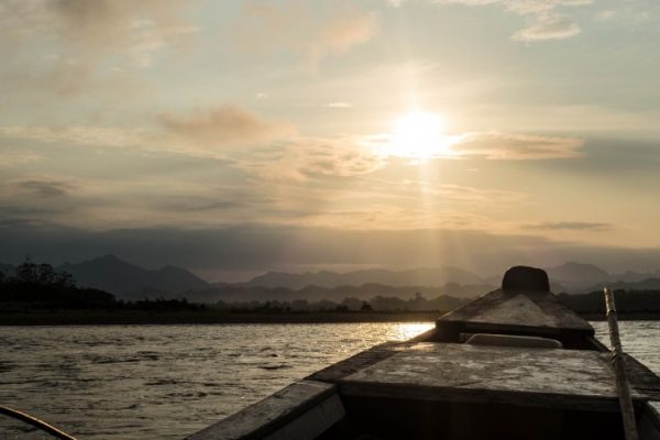 A boat on a sea