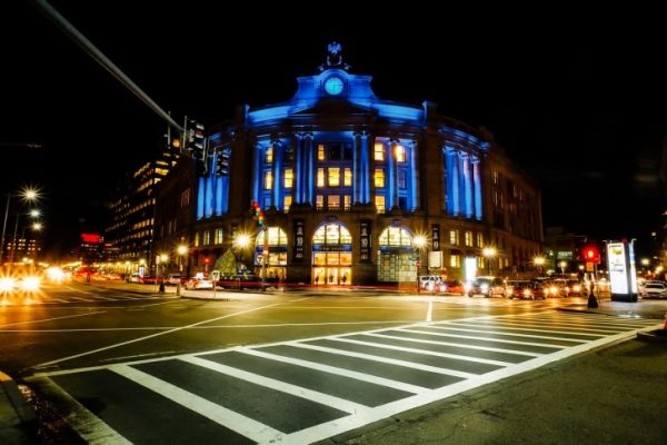 Boston streets at night