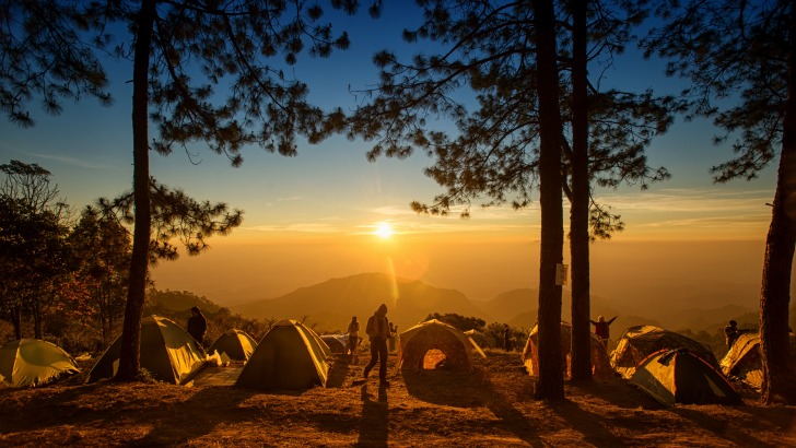 Camping in the mountains