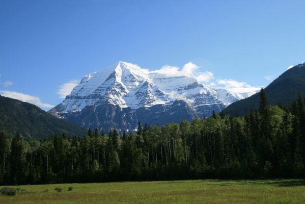 Snowy mountain peaks