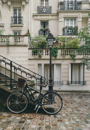 Bike by the stairs