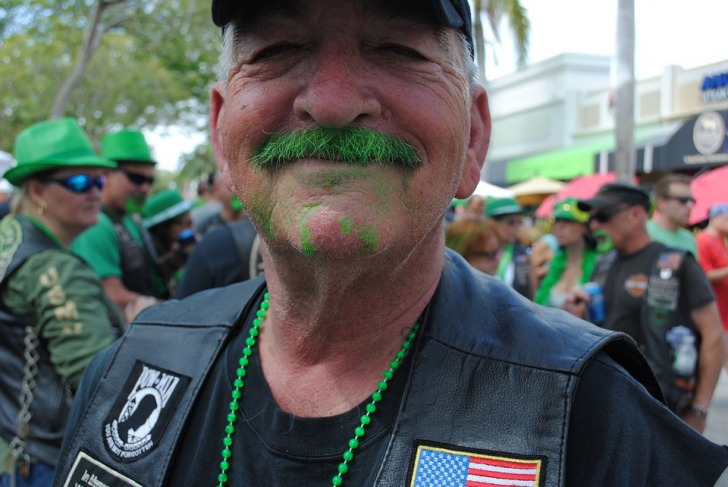 Green mustache man