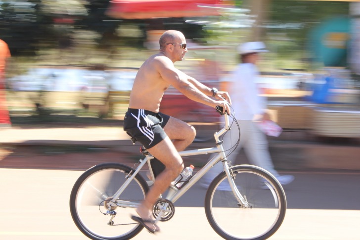 Cycling through a city