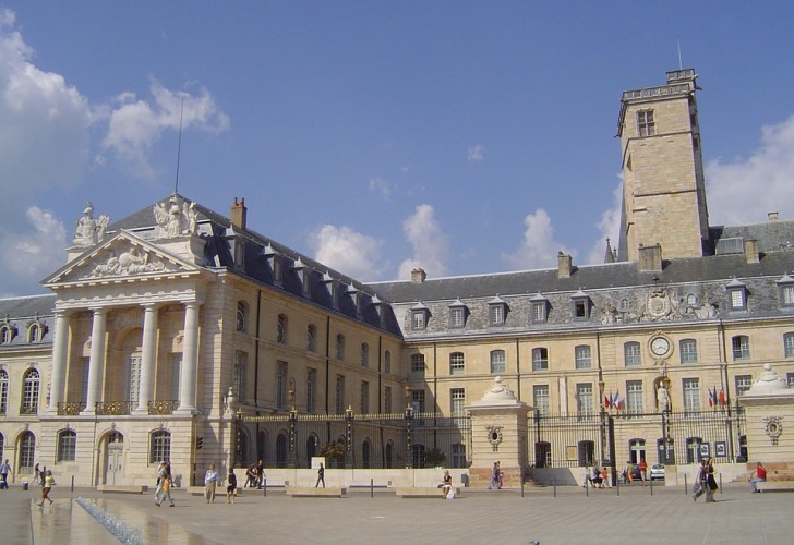 People walking in front of Dijon Palace of Duke's