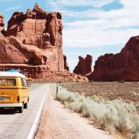 Traveling in a yellow van